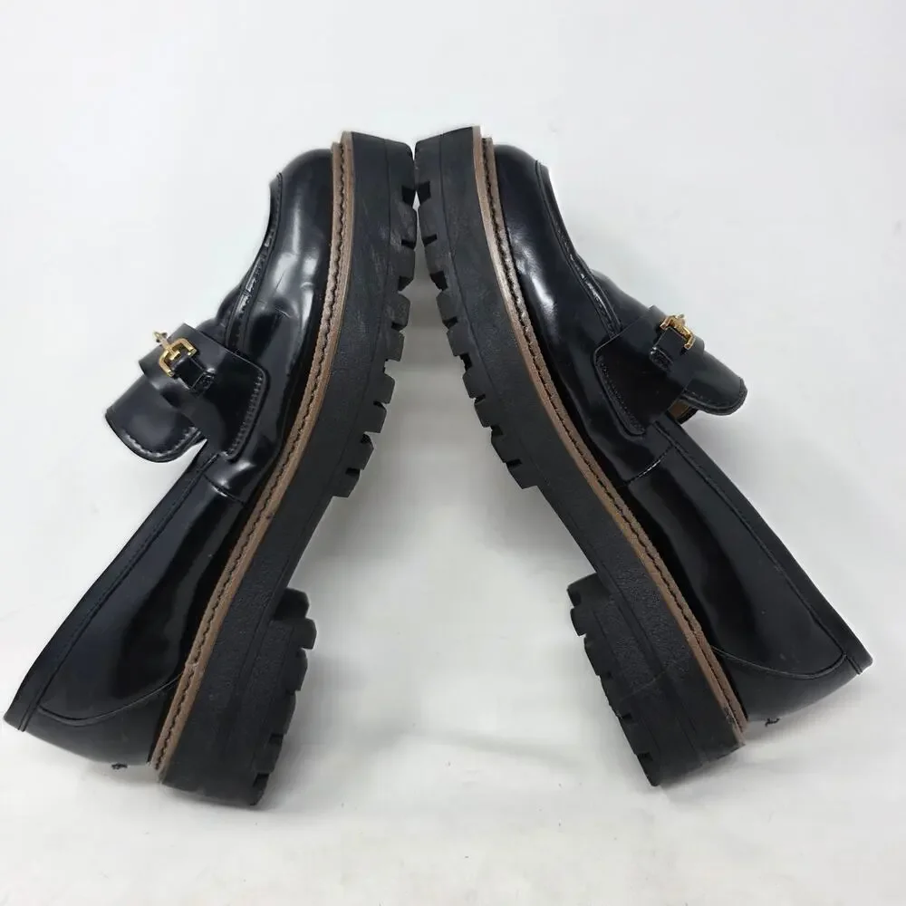 Sam Edelman Laurs Lug Sole Loafers Gold Hardware Womens 10.5